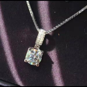 Solid 14k gold 1c moissanite necklace
